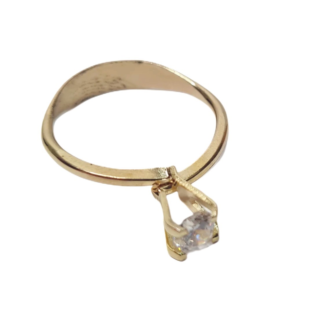 Golden Adjustable Spring-Type Ring Gemstone Diamond Display Holder –Jewelry Tool