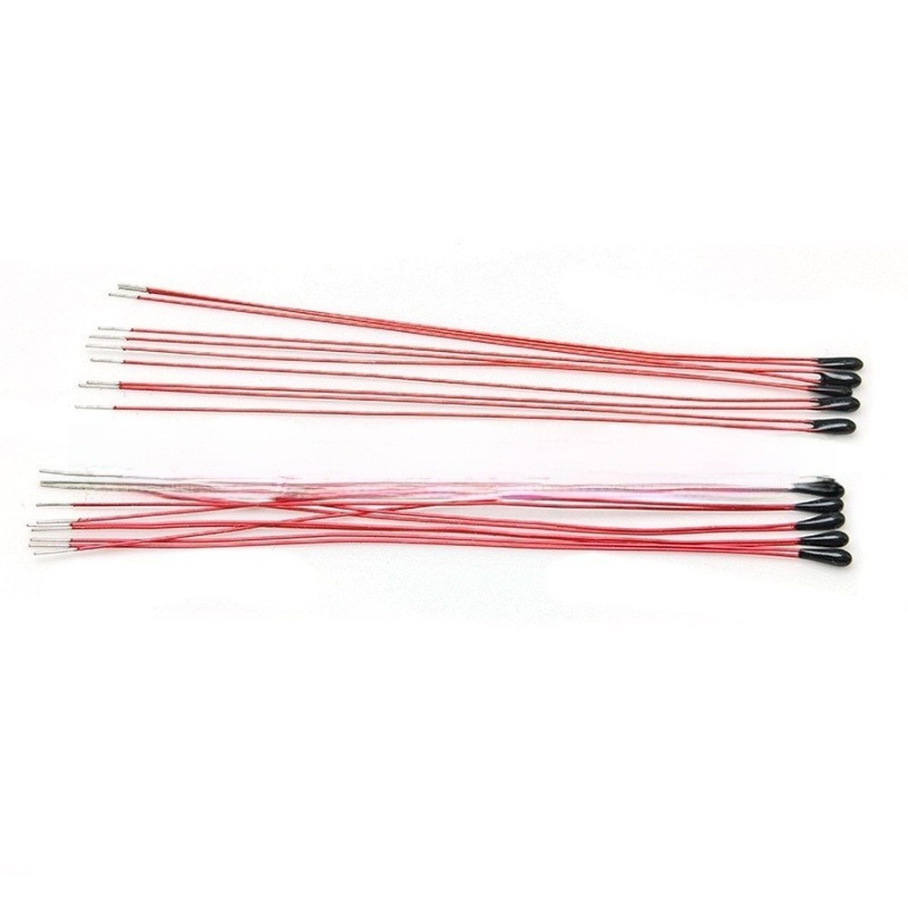 10 pcs 10K Thermistor MF52B B3950 1% Tolerance 100mm Wire Temperature Sensor
