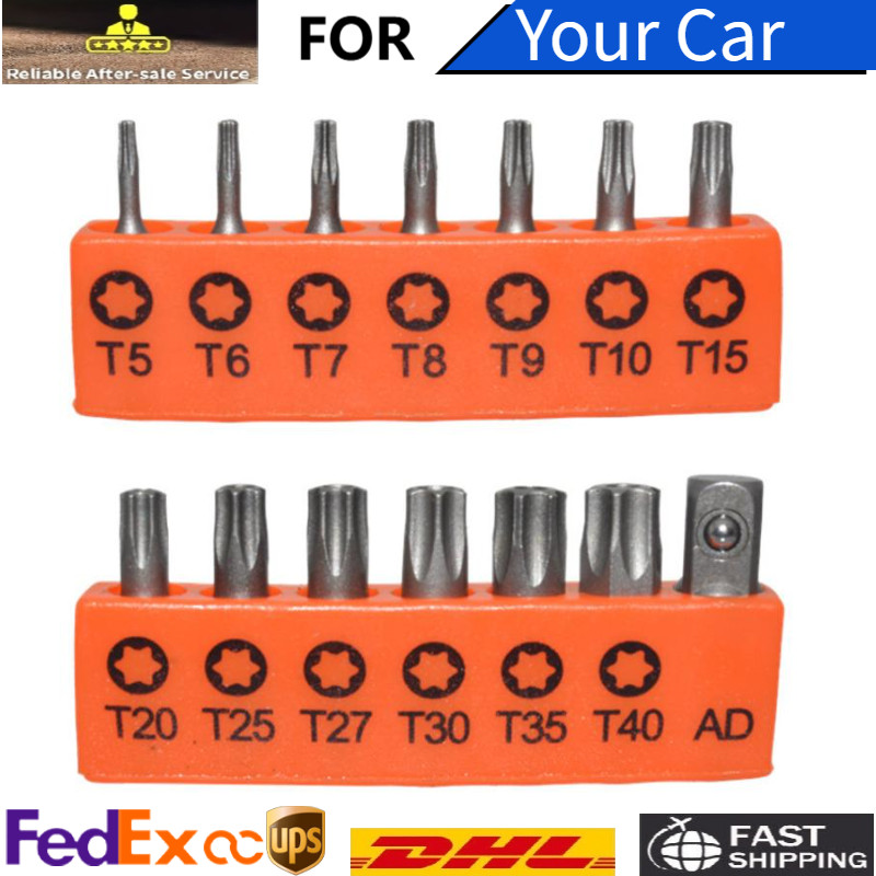 14-Piece Torx Hex Bit Set with Tamper-Resistant Design, S2 Steel, T5 -T40 Sizes
