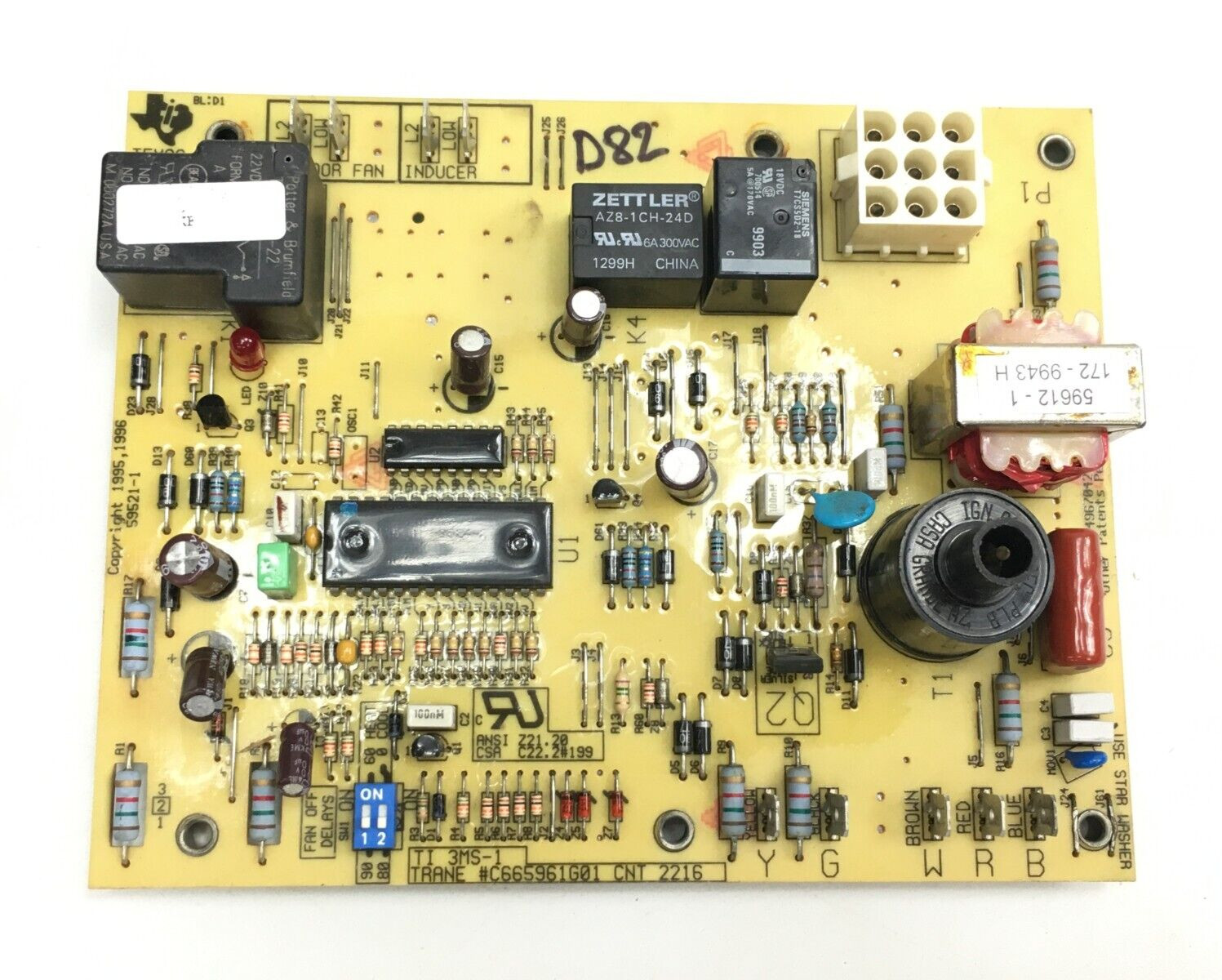 TRANE C665961G01 Control Circuit Board CNT2216 used #D82