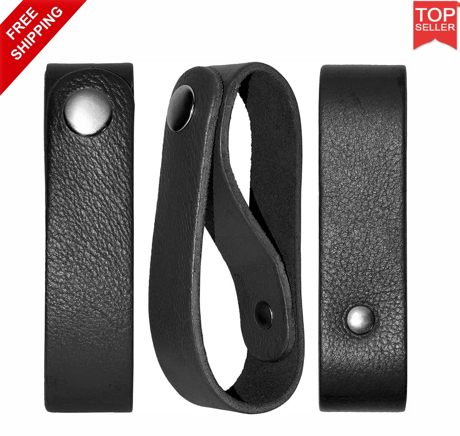 Holder for Horse Riding Whips and Crops Genuine Leather Whip Holster Black