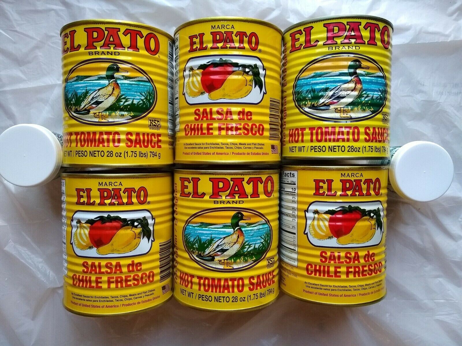 EL PATO - 6 Large RARE 1.75 Pound Empty Cans - Crafts / Decoration / Art / Plant