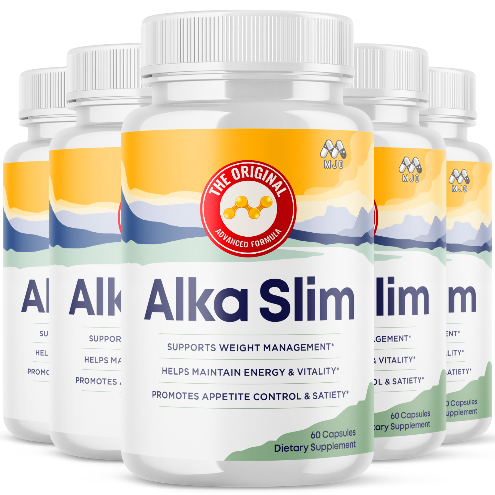 (5 Pack) AlkaSlim Advanced Weight Management Support Supplement 300 Capsules