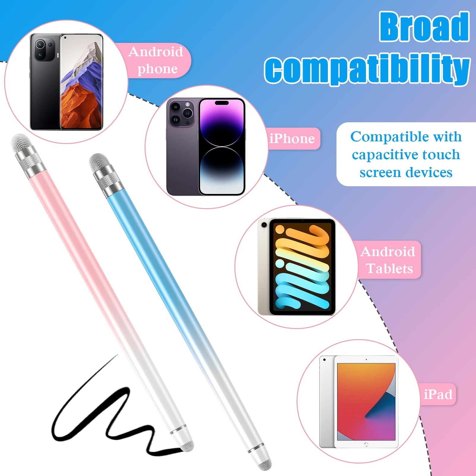 Bopomofo 2PCS Stylus Pen for Touchscreen,High Sensitivity & Precision
