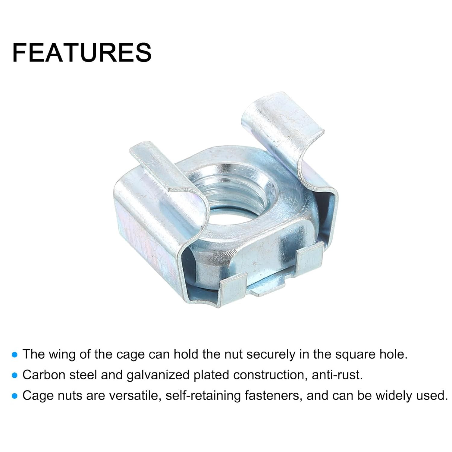 5/16-18 Cage Nut, 20Pcs Snap-in Cage Nuts, Carbon Steel Zinc Plated Metric Nut f