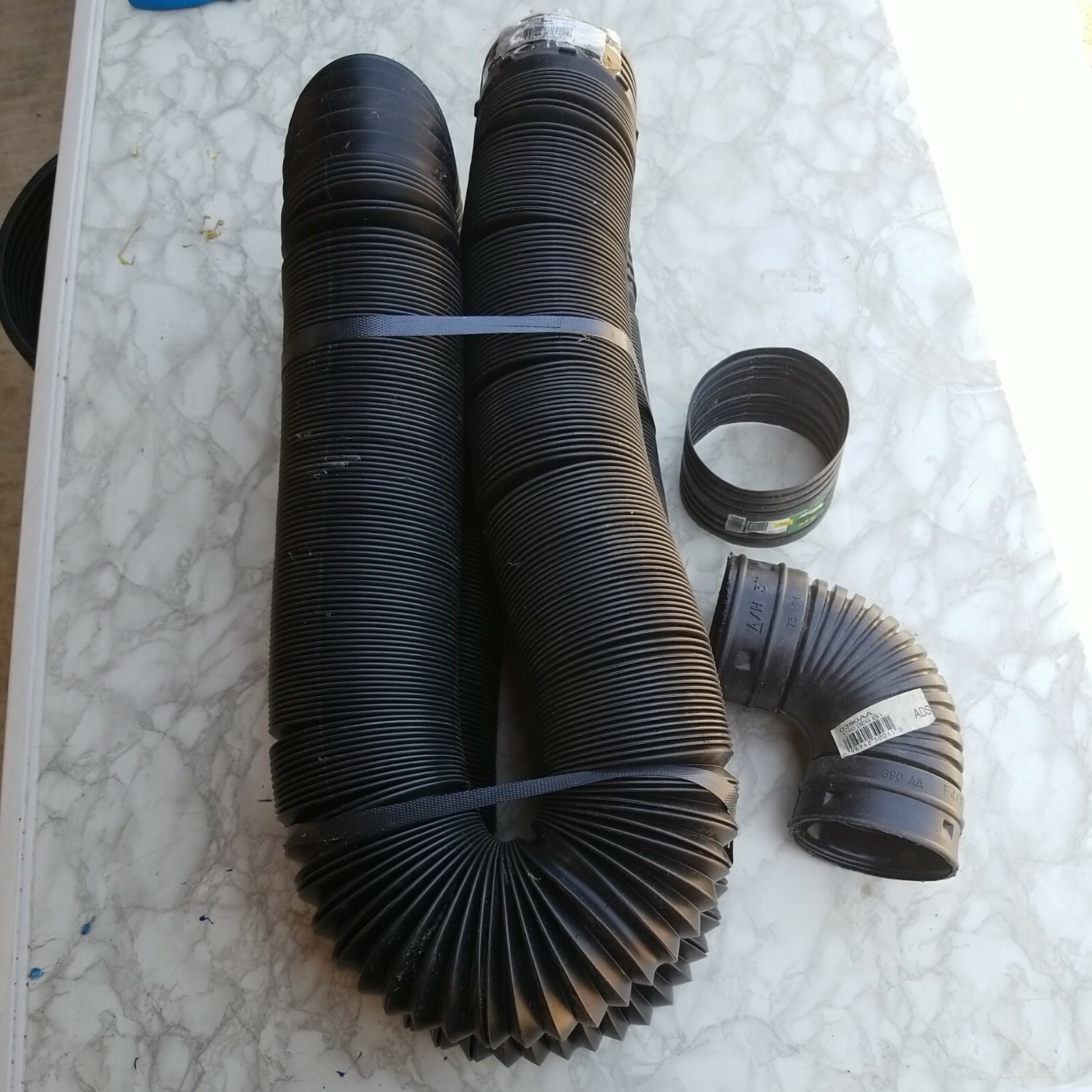 Flex-Drain 51110 25' x 4" Flexible/Expandable Landscape Drain Pipe Coupler/Elbow