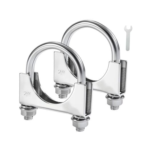 Heavy Duty U Bolt Exhaust Clamp Inch Stainless Steel U Muffler Clamps, 2" 2