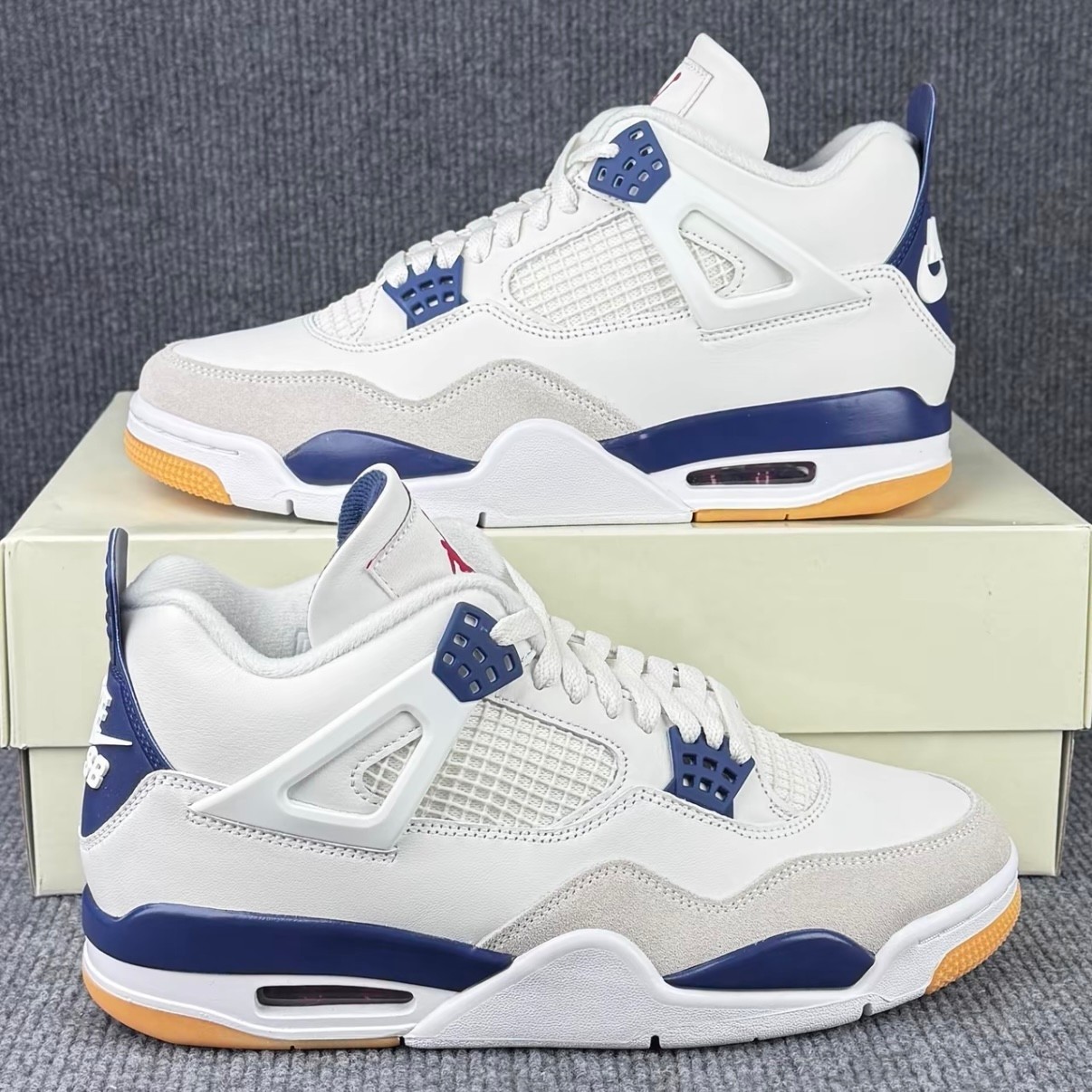 Nike Air Jordan 4 "Navy Blue" Retro Men's Mid Top Basketball Shoes US Size