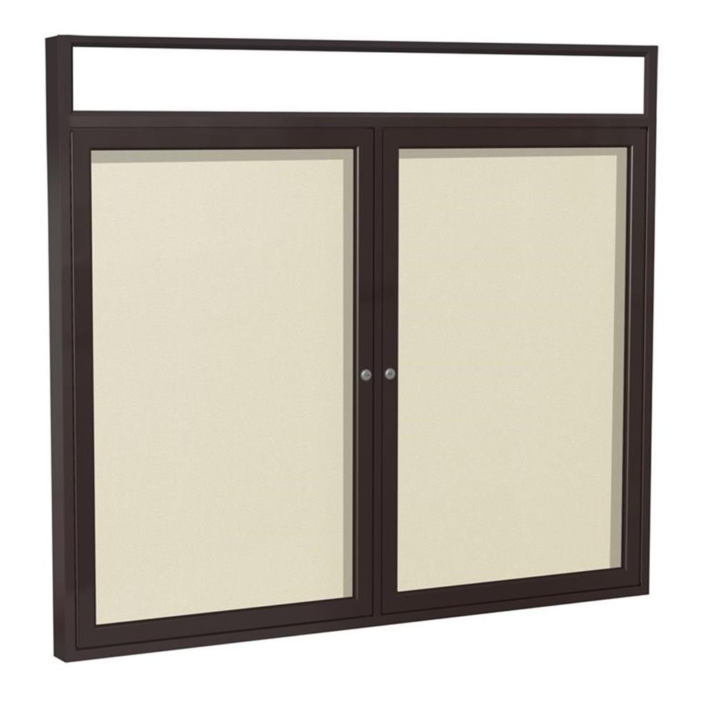 Ghent's Vinyl 36" x 60" 2-Door Enclosed Headliner Bulletin Board in Ivory