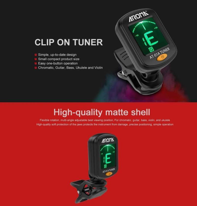 LCD Clip On Chromatic Acoustic Electric Guitar Bass Ukulele Banjo Violin Tuner