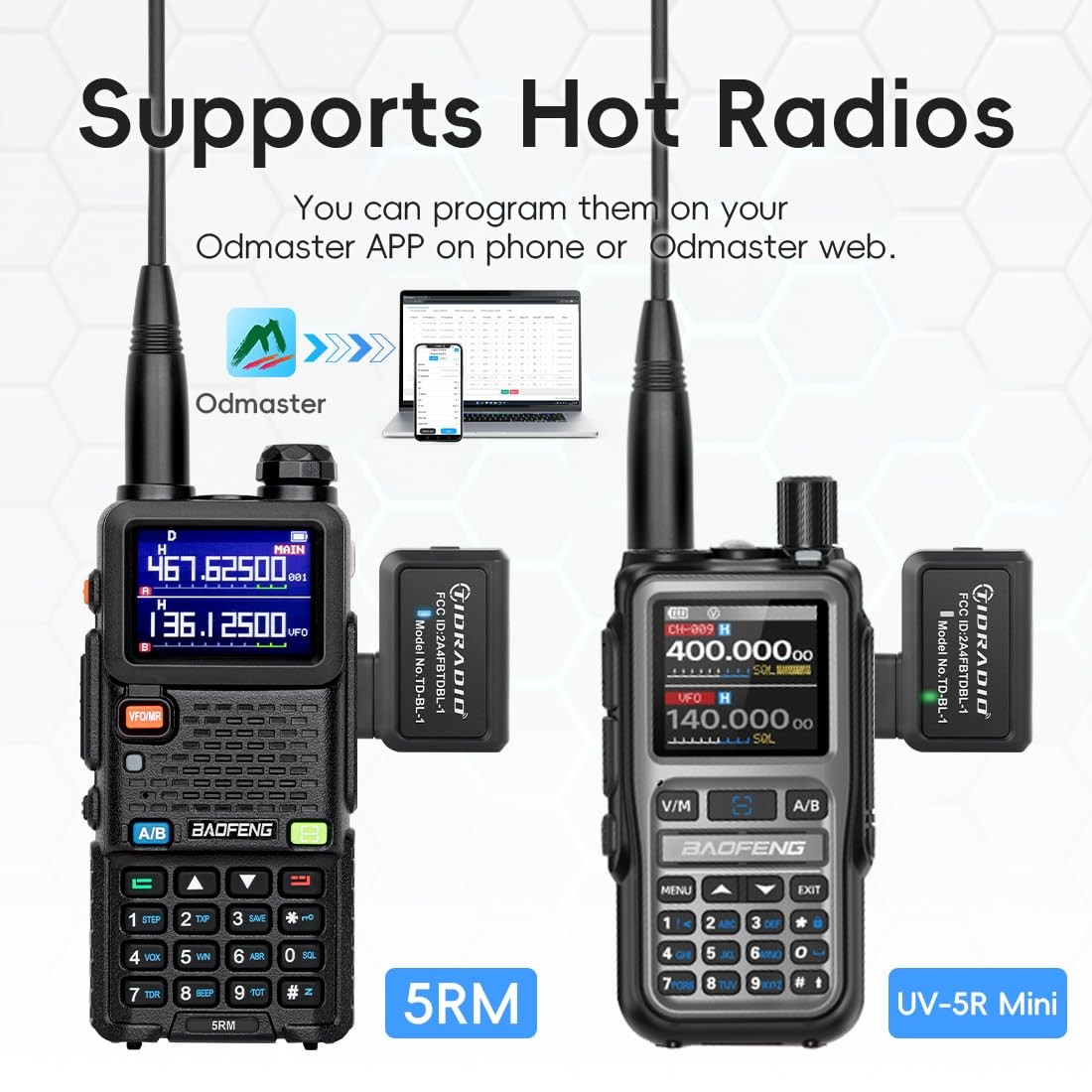 TIDRADIO Ham Radio Wireless Programmer Adapter: APP and PC Bluetooth Black