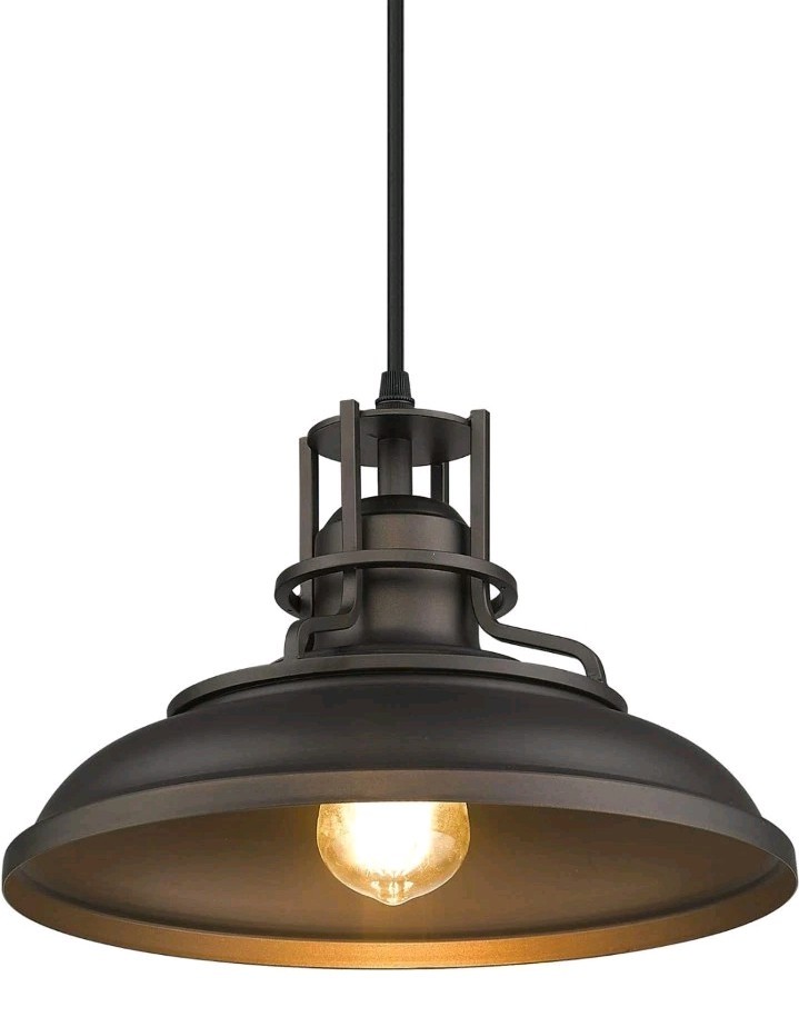NEW FEMILA Farmhouse Pendant Barn Vintage Hanging Light Oil Rubbed Bronze Finish