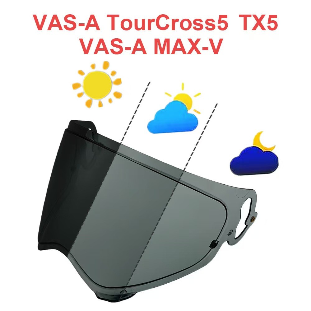 Photochromic Face Shield Visor for VAS-A TourCross5 TX5 MAX-V Gray to Black