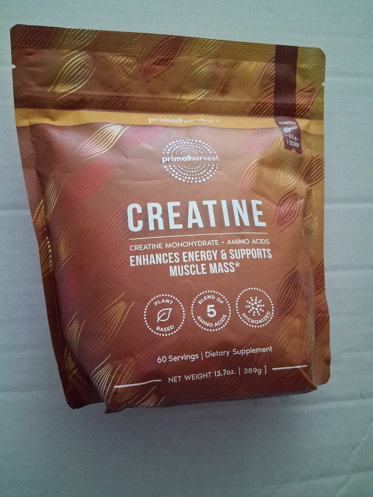 Primal Harvest Creatine Powder Supplement for Men and Women's Fitness, Workouts,