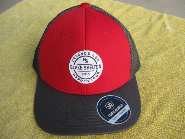 Blake Shelton Friends and Heros Tour 2019 Hat Snapback Mesh Gray Red