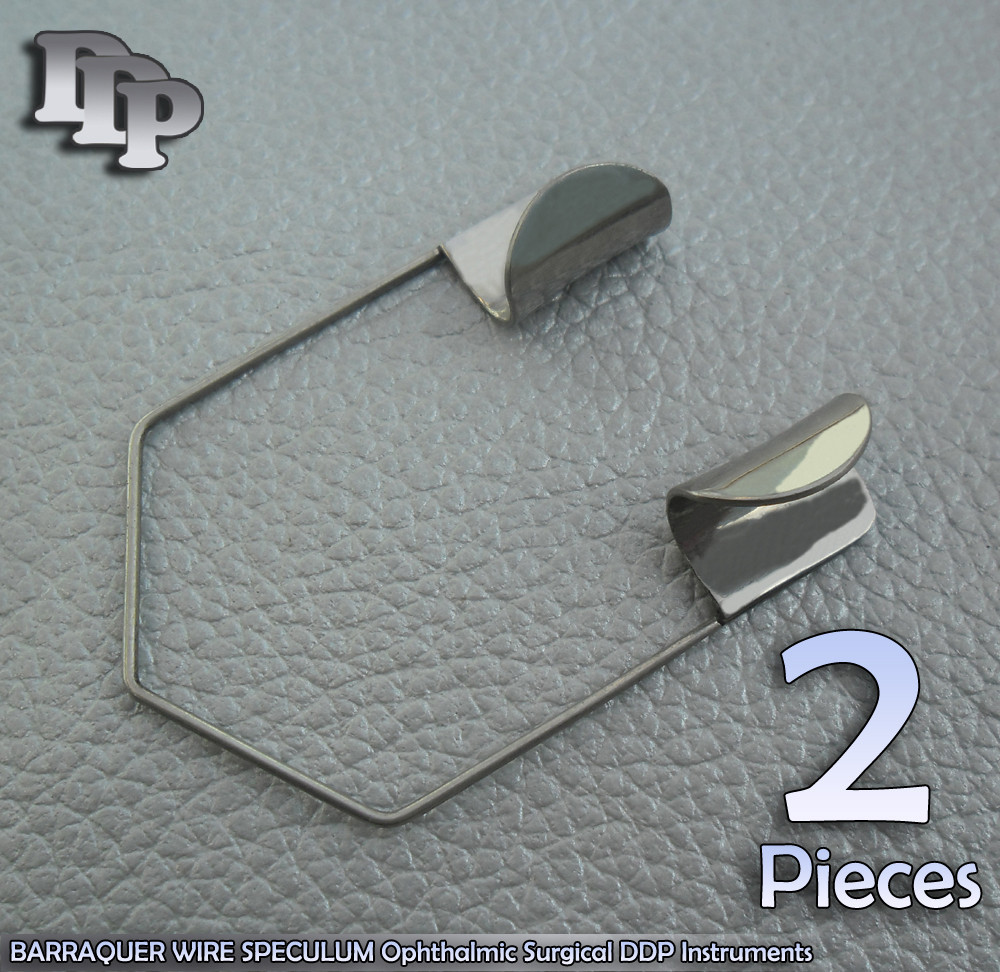 2 Pcs BARRAQUER SPECULUM Solid Blade LARGE Ophthalmic Surgical Instruments