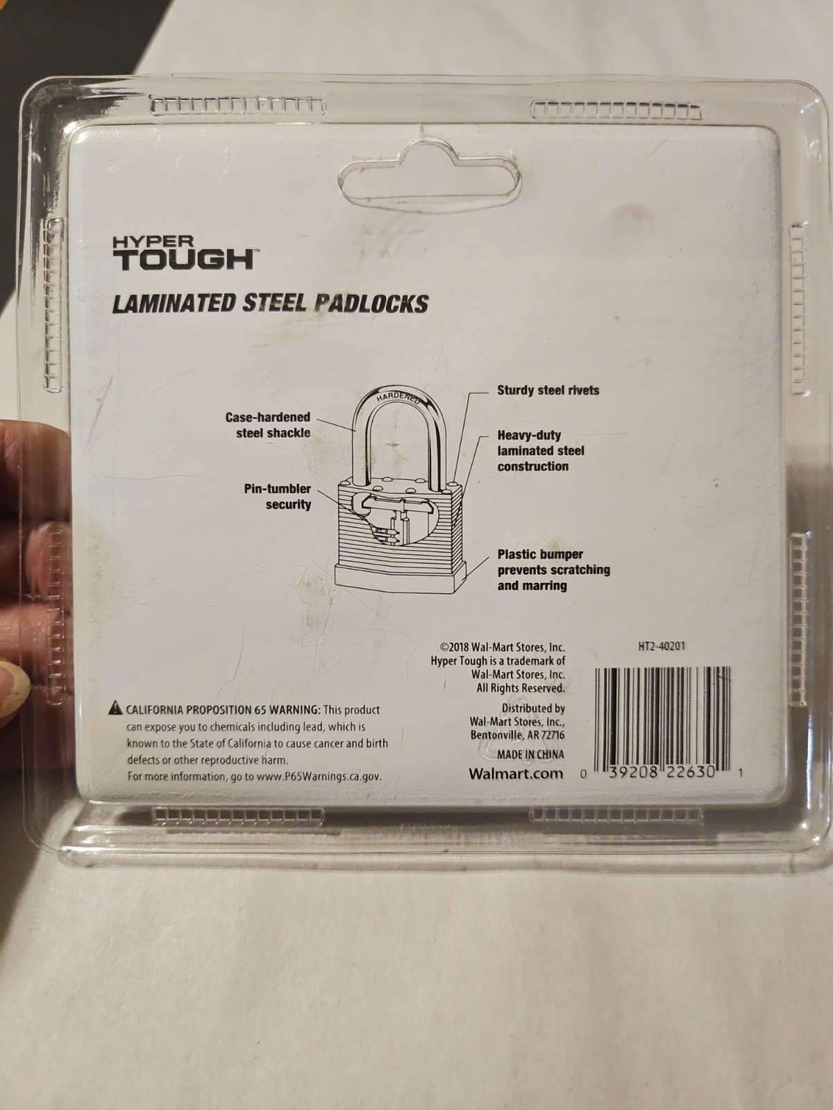 Hyper Tough 40mm Laminated Steel Keyed Padlock, 2 Pack