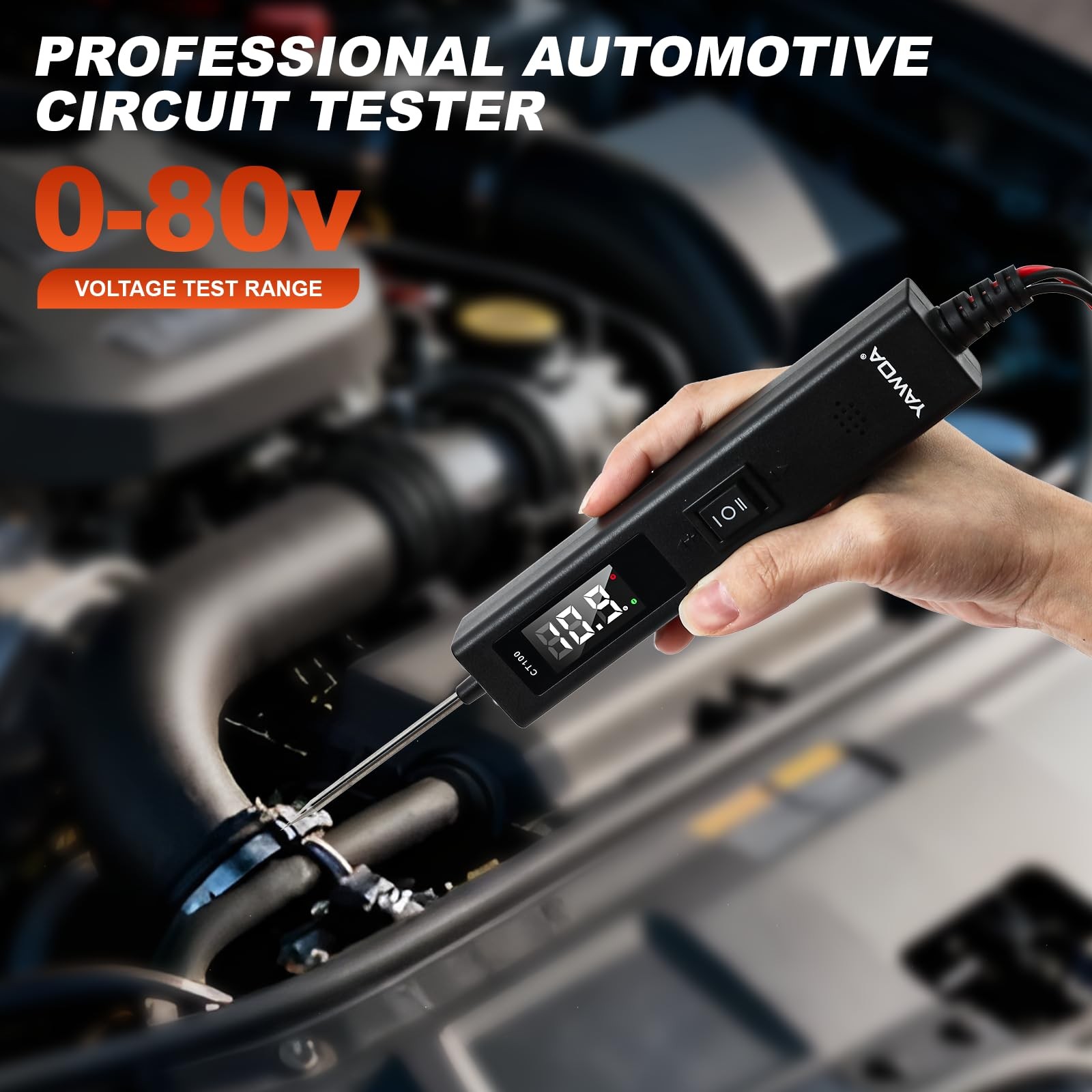 Upgrade Power Circuit Probe Tester,6-24V DC Electrical System black