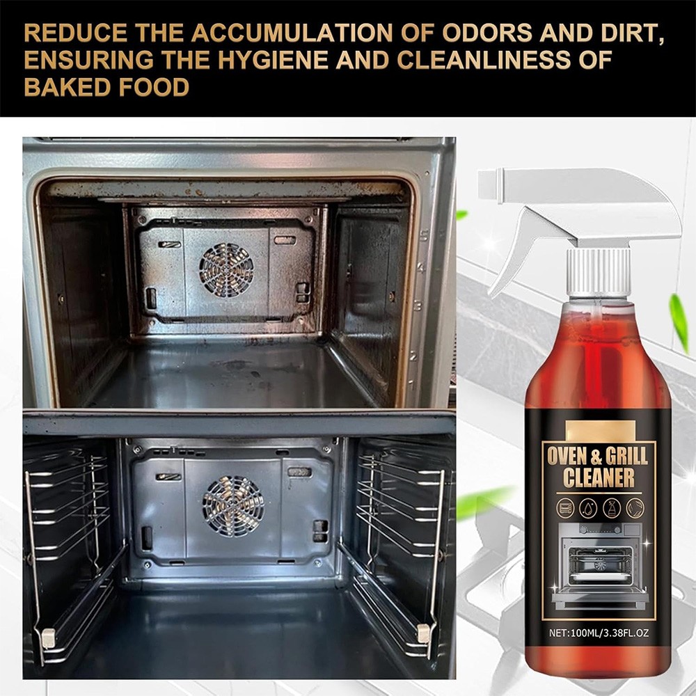 Oven & Grill Cleaner Spray, Professional Cleaner Eliminates Thick Grease & Dirt