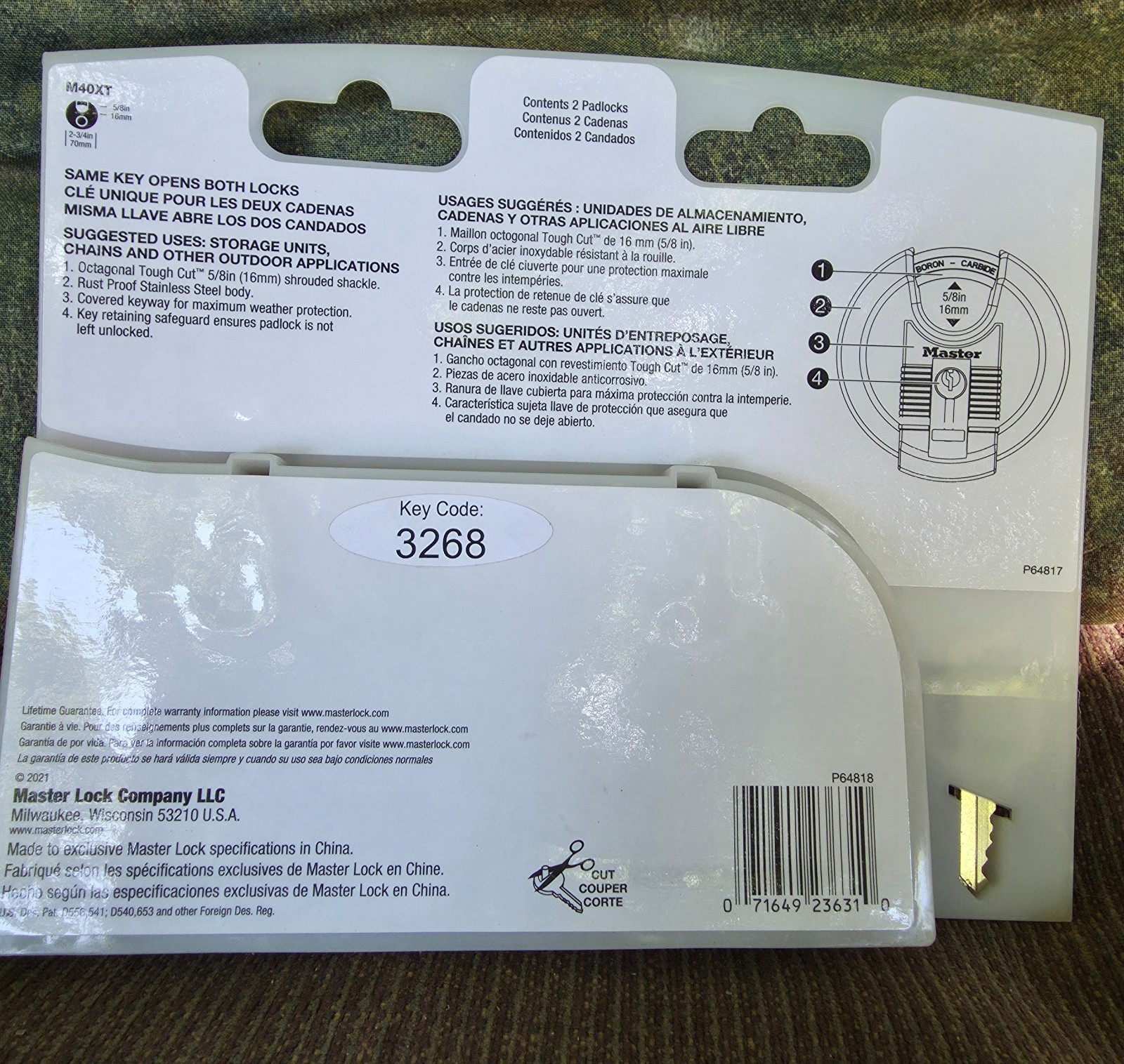 Master Lock M40XT Heavy Duty Outdoor Padlock with Key 2 Pack
