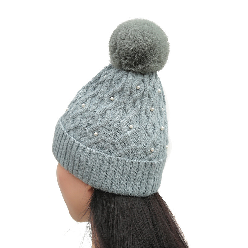 Women's Cotton Solid Knit Hat Rolled Beanie Hat Fisherman's Hat