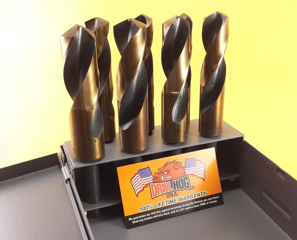 Drill Hog® COBALT Silver Deming Drill Bits 9/16 5/8 11/16 3/4 13/16 7/8 15/16 1"