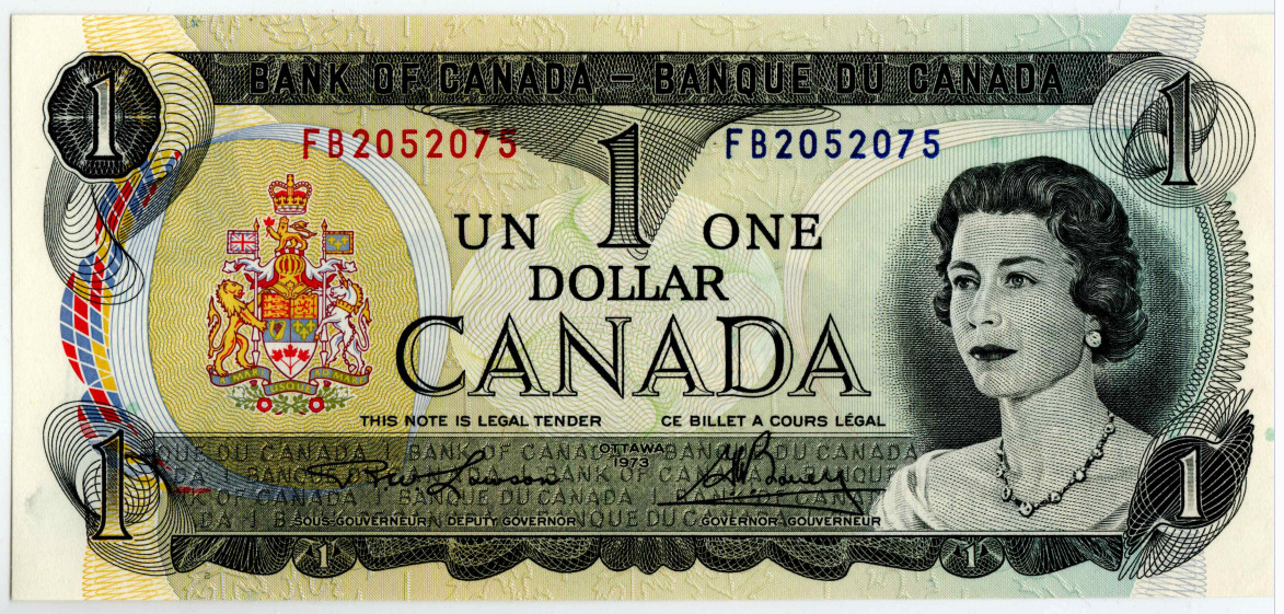 1973 Canada Bank P85c 1$ Dollar Crow & Bouey Banknote UNC RANDOM Prefix Lot#01
