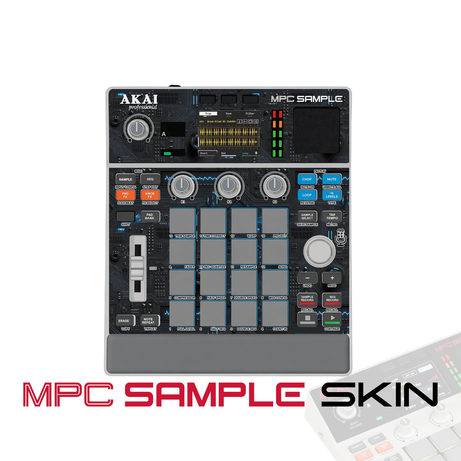 Akai MPC Sample Skin / Neon Grid