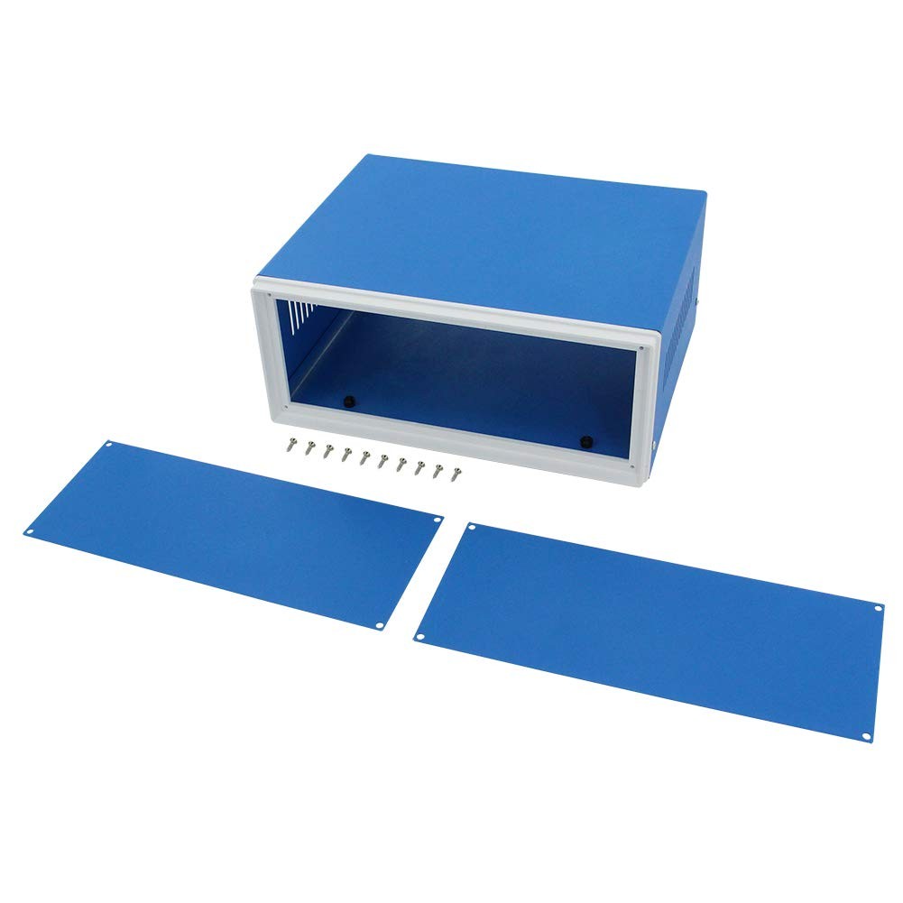 Metal Enclosure Project Case For Electronics DIY Blue 9.06x7.28x3.94 In