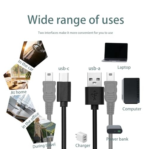 2-Pack USB Charging & Data Cable Compatible with Texas Instruments TI-84 Plus
