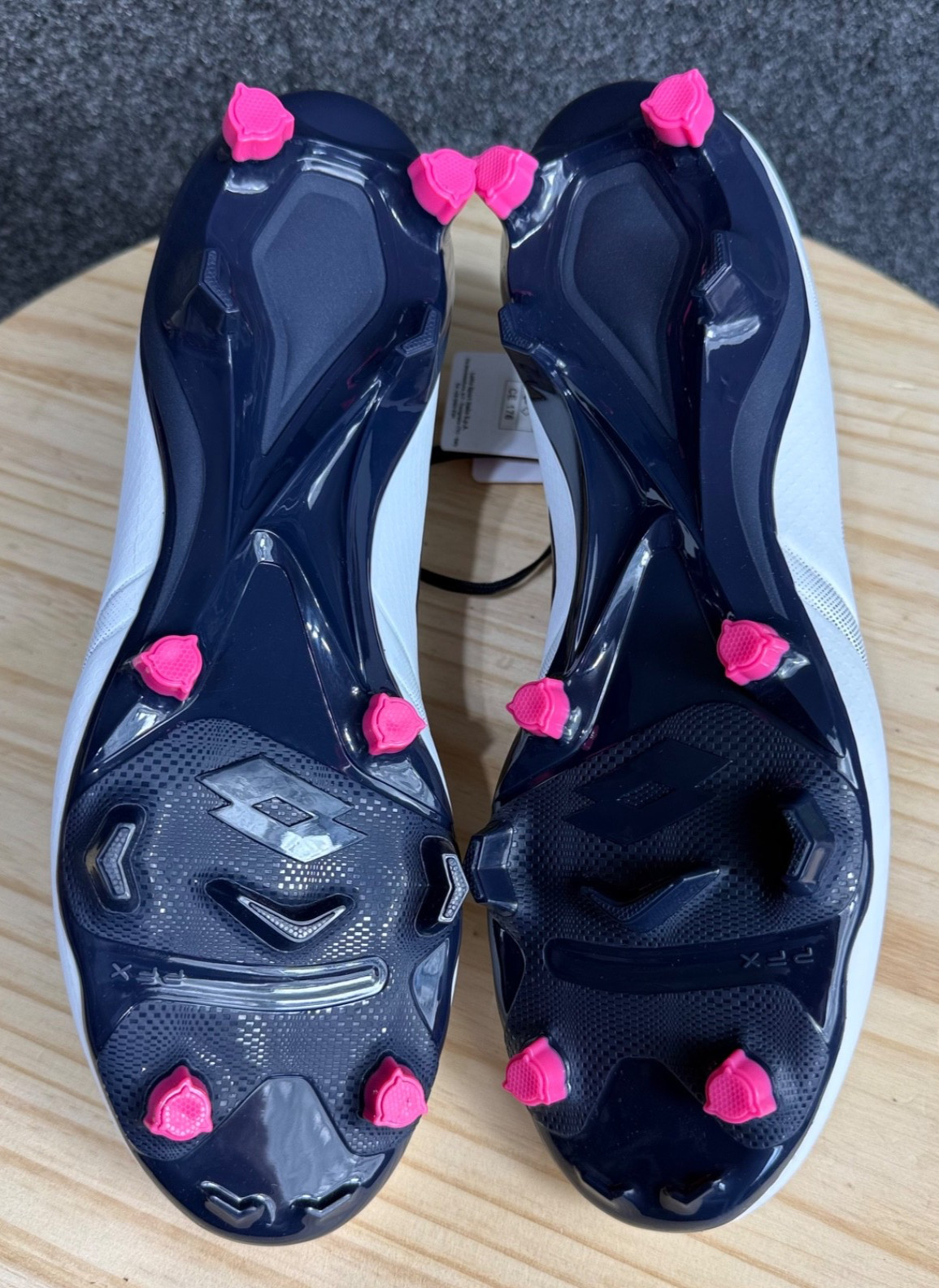 Lotto Maestro 100 IV FG Mens Soccer Cleats All White Navy Vivid Fuchsia 9 NWT