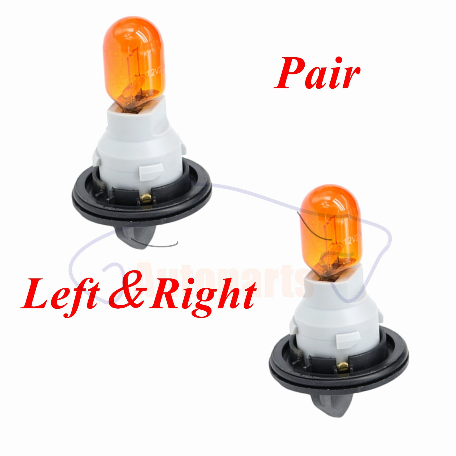 2x Front Turn Signal Lamp Sockets w/Bulbs for 15-20 Chevrolet Tahoe 5.3L 6.3L