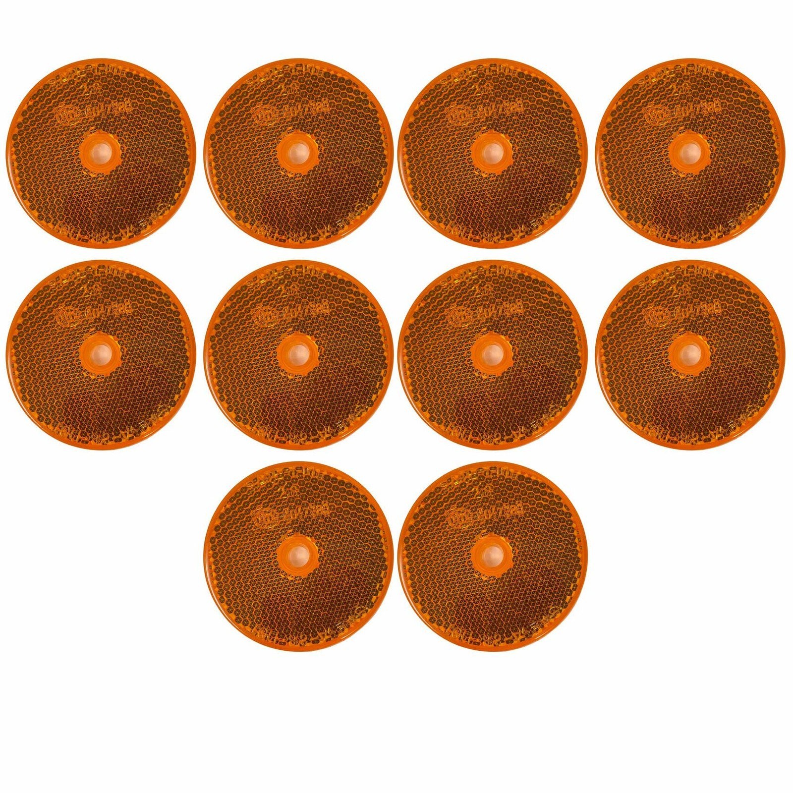 2x Amber Red Class A 2" Round Reflector Center Mounting Hole Trailers Mail Box