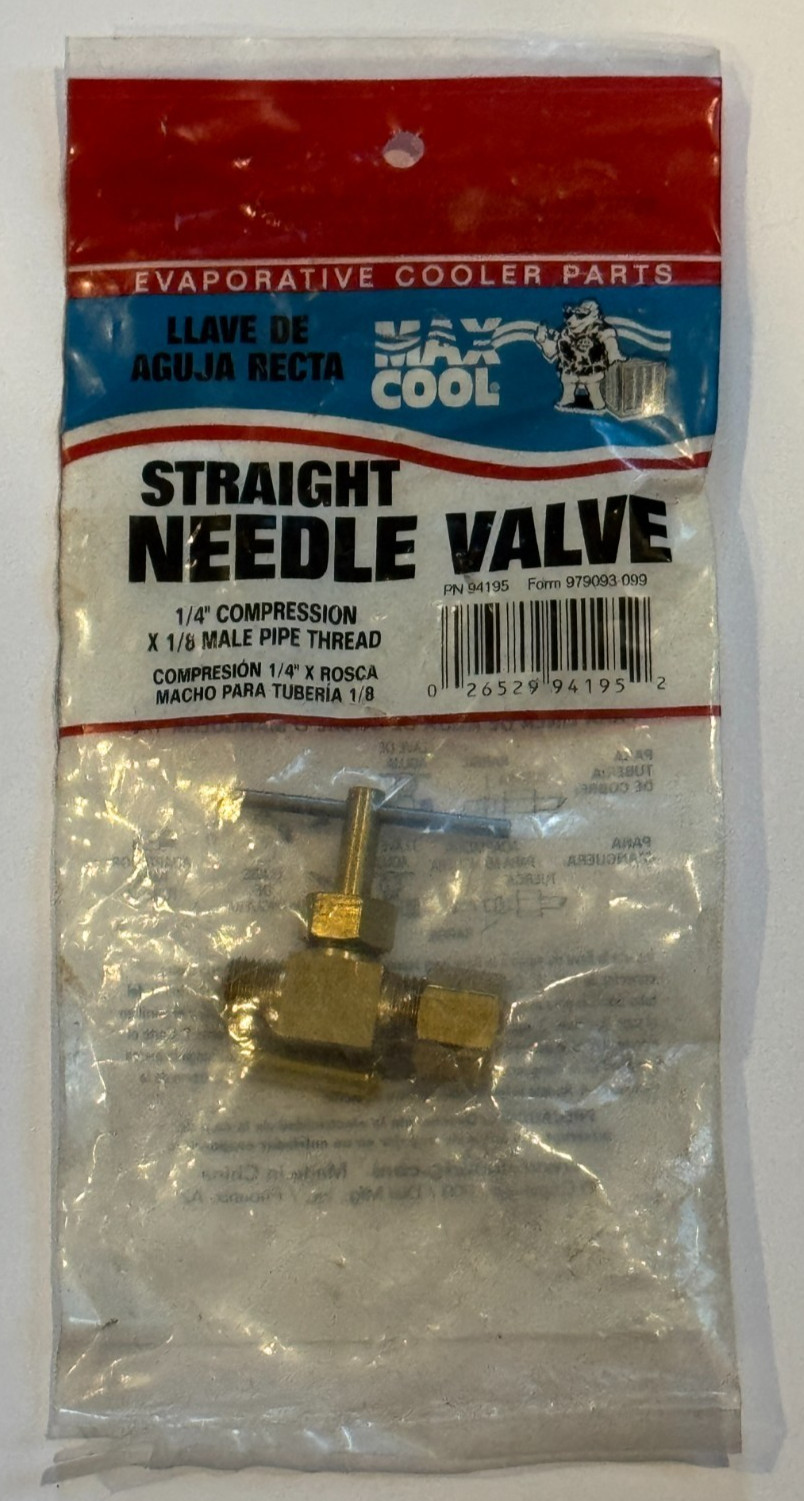 Max Cool Straight Needle Valve 1/4" x 1/8" Evaporative Cooler Part #94195
