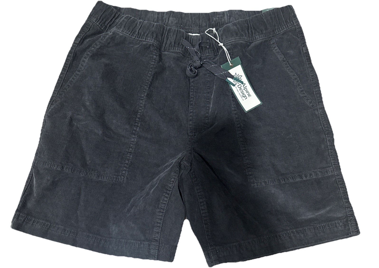 Alpine Design Mens Hike Cord Shorts Midnight Black Organic Cotton Medium