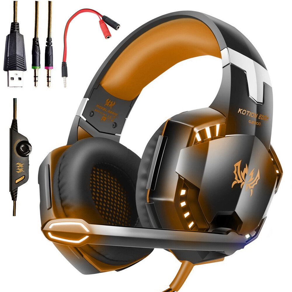 Gaming Headset KOTION EACH G2000 For PS4 Xbox One Headphone Surround Sound Mic