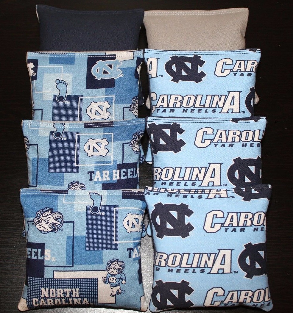 8 All Weather NORTH CAROLINA TARHEELS Cornhole Bean Bags Resin Filled Game Toss
