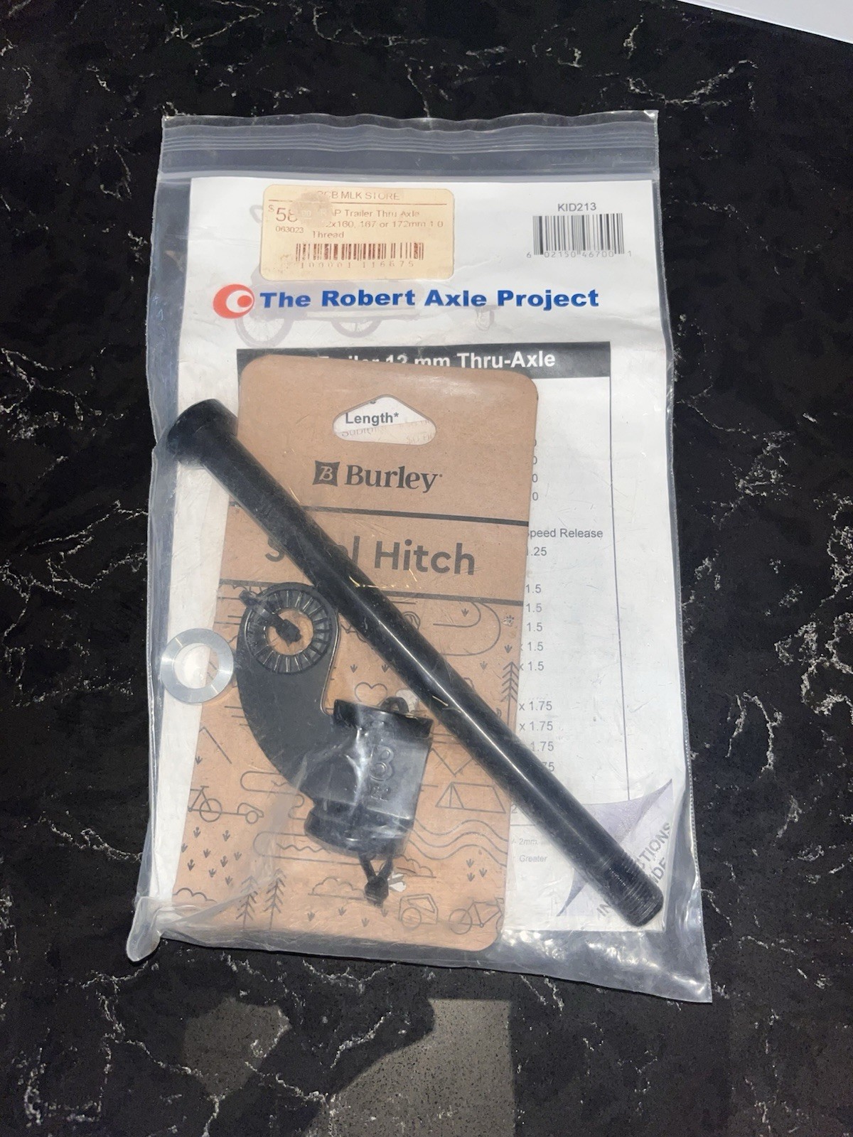 NEW Robert Axle Project Kid Trailer 12mm Thru Axel- 160,167,172mm + Burley Hitch
