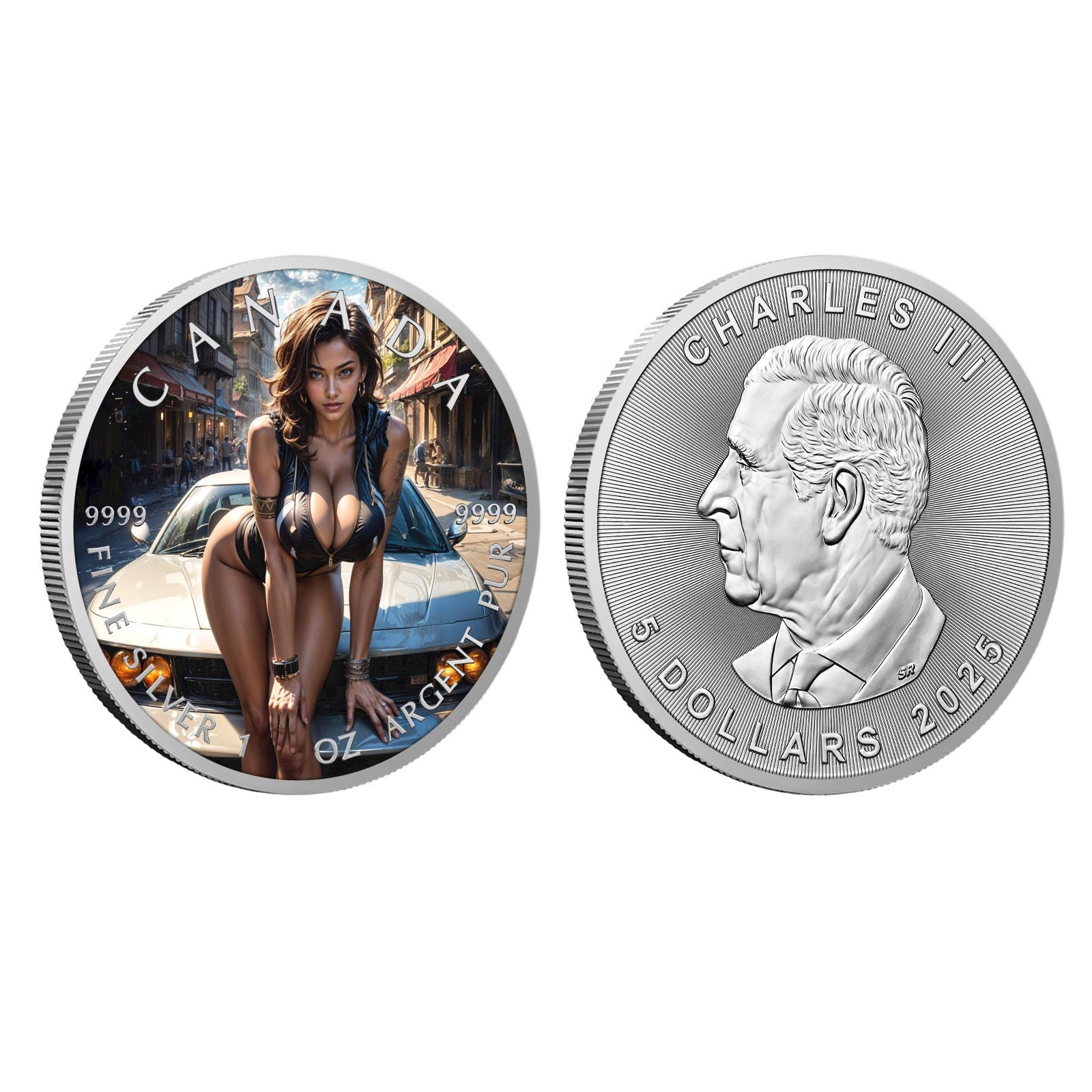 Canada 2025 3D Commemorative Coin Sexy Girl ARGENT PUR CHARLIES LLL Alloy