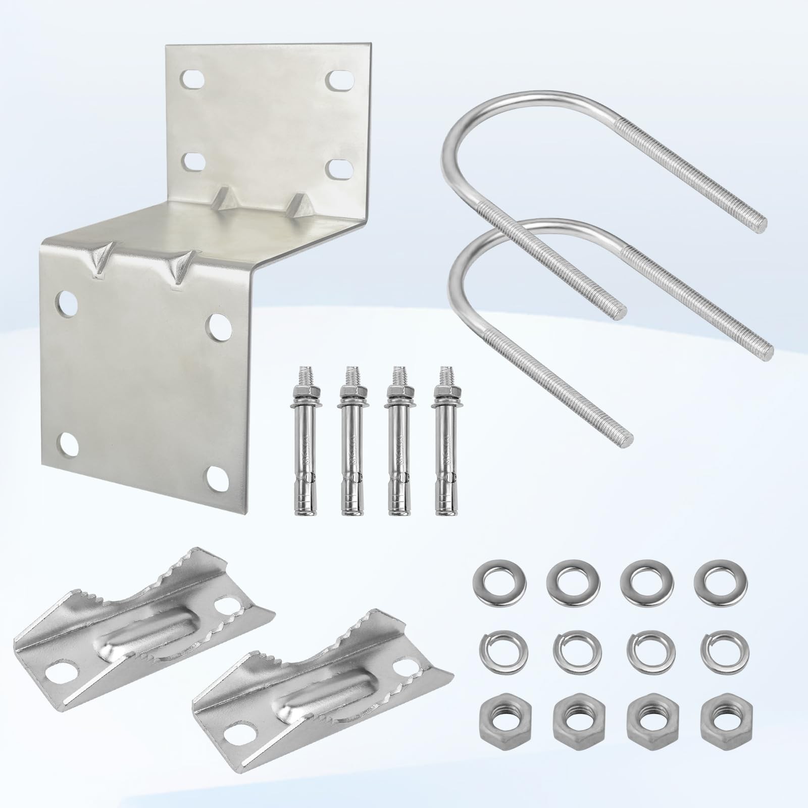 MOOKEERF Antenna Pole Mount Bracket Kits - 1 Set Antenna Pole Mast Mount Brac...