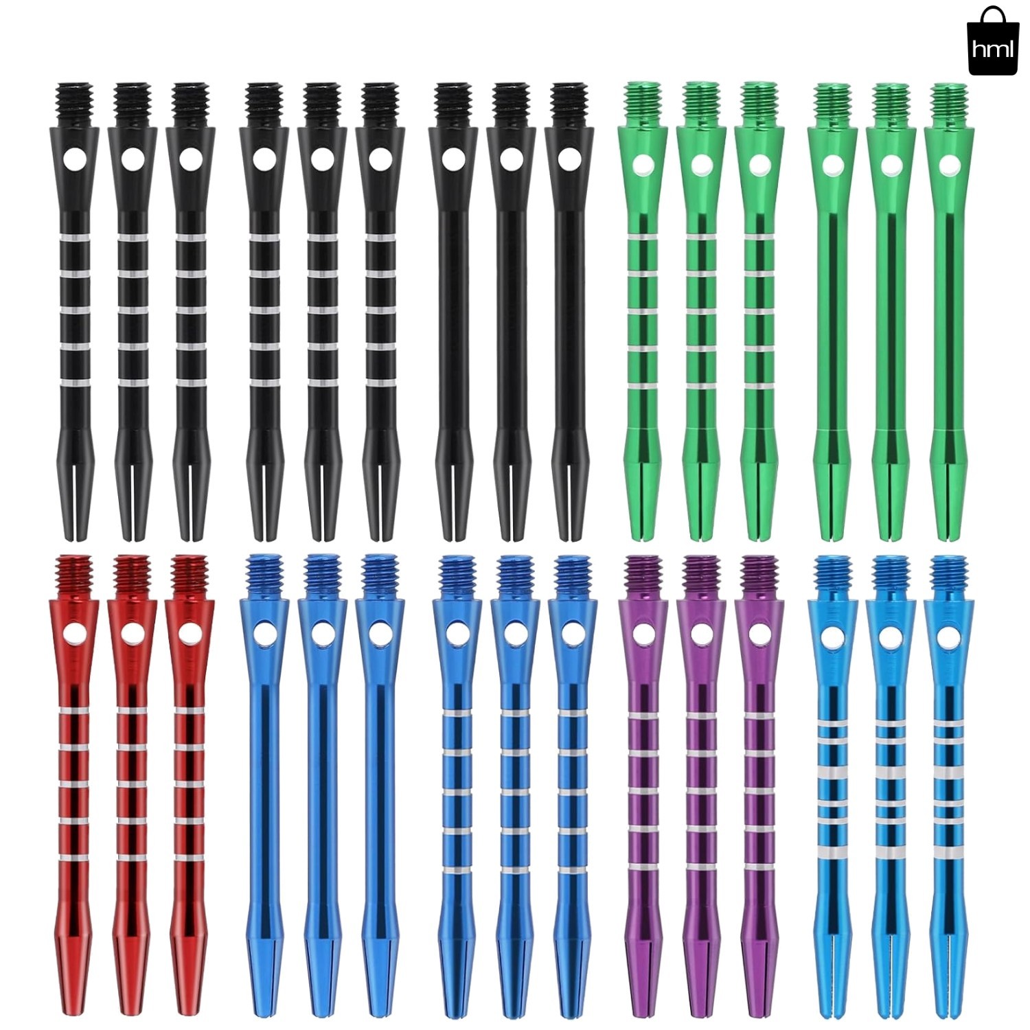 30 Packs Dart Shafts, Multi-color Dart Shafts for Steel Tip, Aluminum 2BA Thread