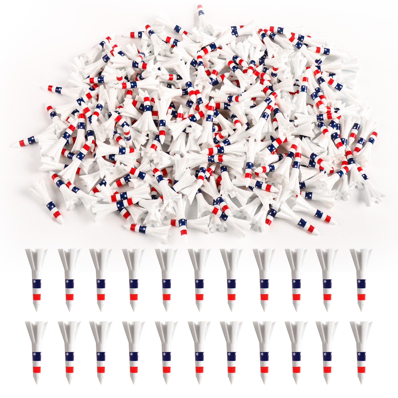 Golf Tees Plastic 1 1/2 Inch,Stable Short Tees with Side Spin Design 50/100 Pack