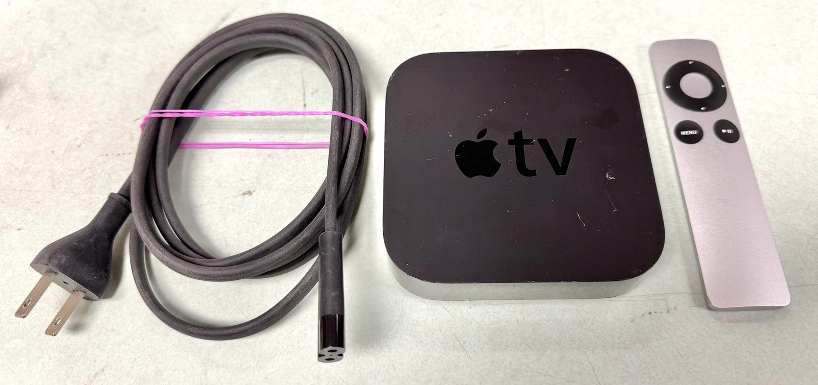 Apple TV 3rd generation 2012 remote power cord tested working 1080p A5 processor