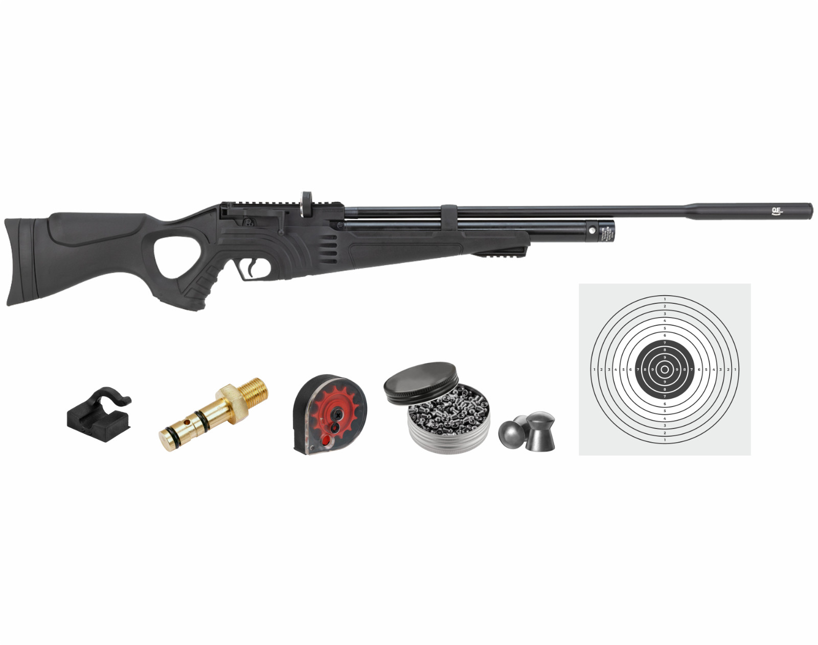 Hatsan Flash-R QE Side Lever PCP Regulated .22 Cal Air Rifle w/Targets & Pellets