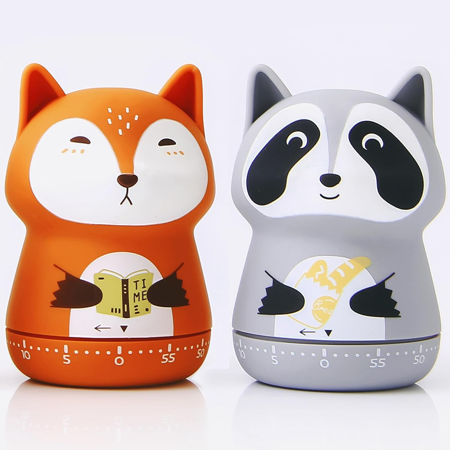 2 Pack Cute Kitchen Timer,100% Mechanical Timer for Kids,60 Minute Egg Timer for