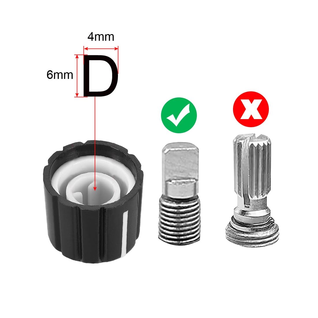 uxcell 10pcs Potentiometer Control Knobs for Electric Guitar Volume Black
