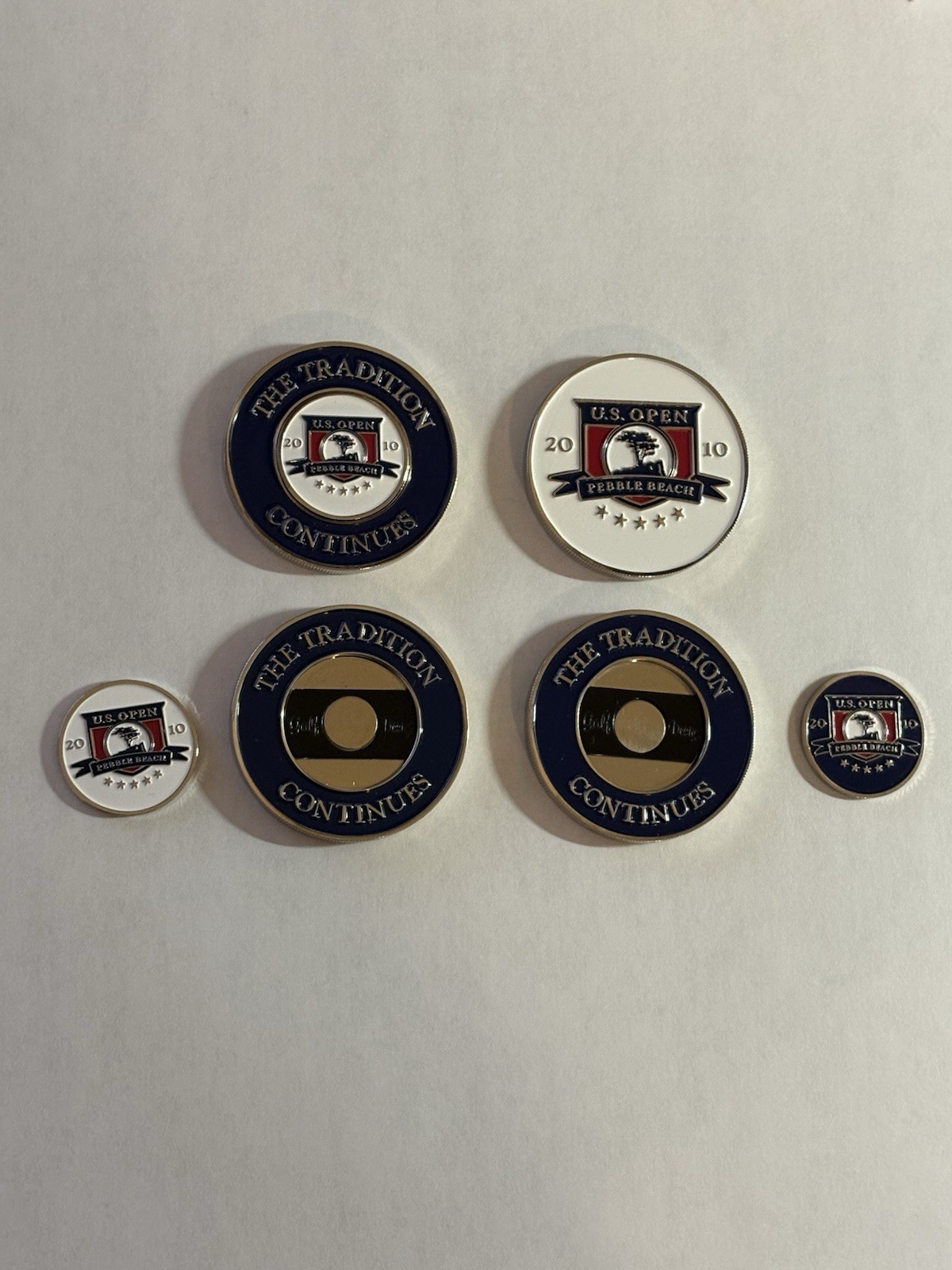 2010 U.S. Open 2PC 1.75" Medallion Coin W/1" Coin Golf Marker - Pebble Beach