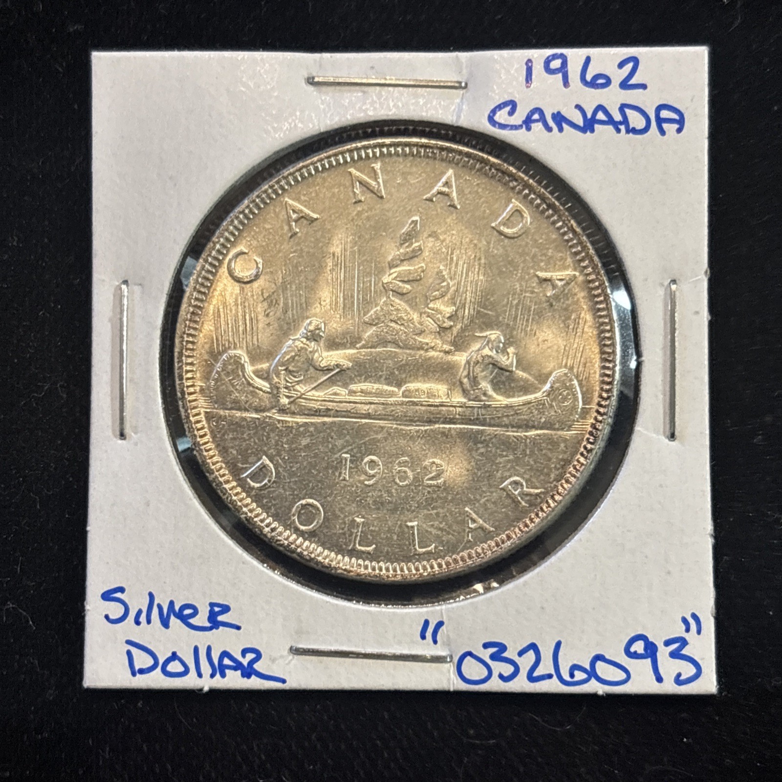 1962 Canada Silver Dollar Circulated “0326093” Canadian $1