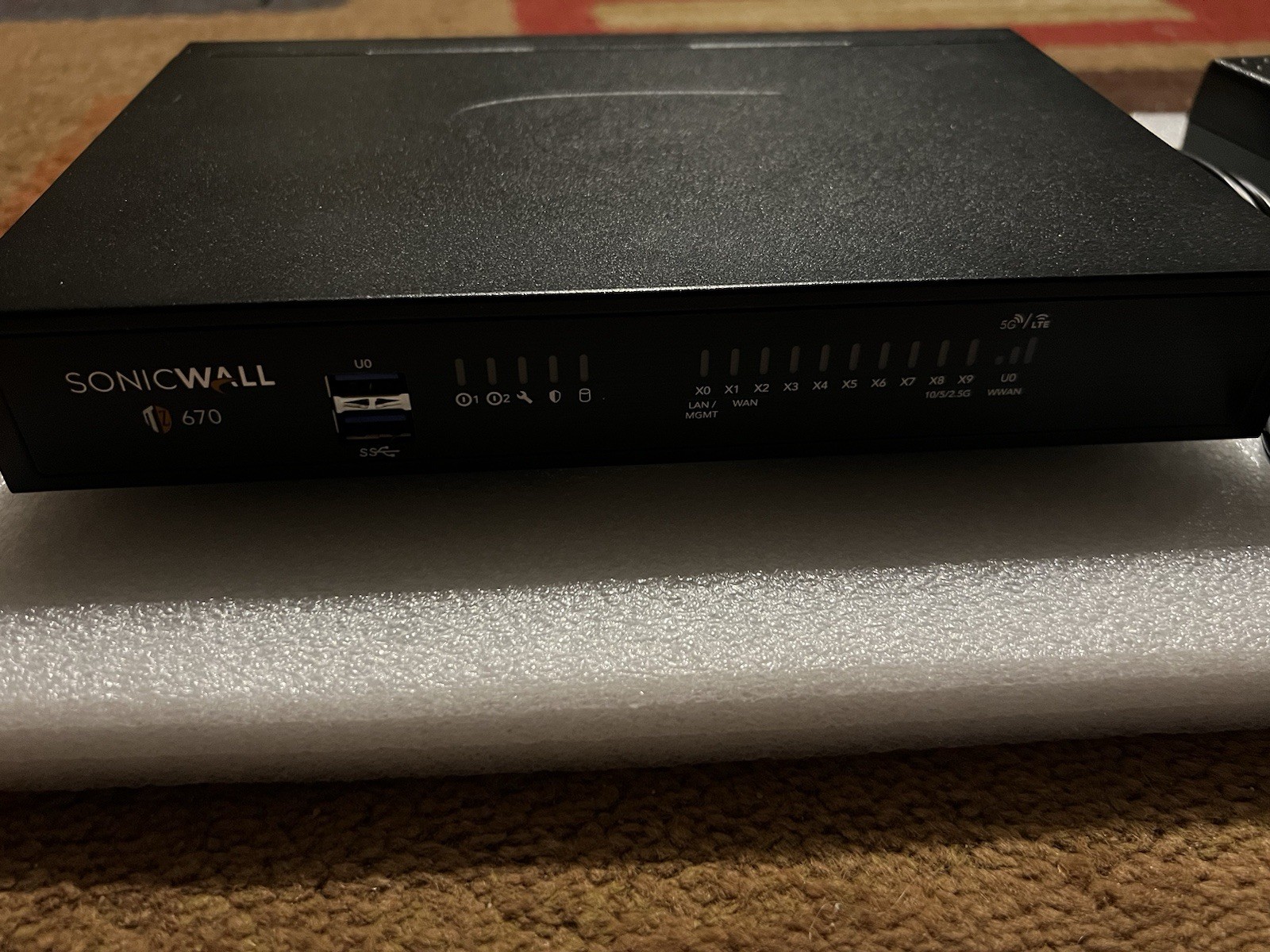 Sonicwall TZ670 Network Security Firewall Appliance with Power Adapter