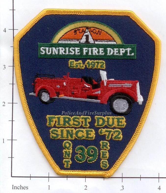 Florida - Sunrise Station 39 FL Fire Dept Patch - First Due Since '72